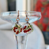 Серьги с сухоцветами в ювелирной смоле. Артикул: 250111-091. 500 р.